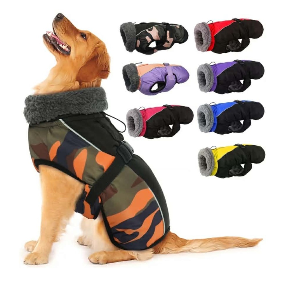 NWT IECOii Reflective Fleece Warm Camouflage Large Dog Jacket